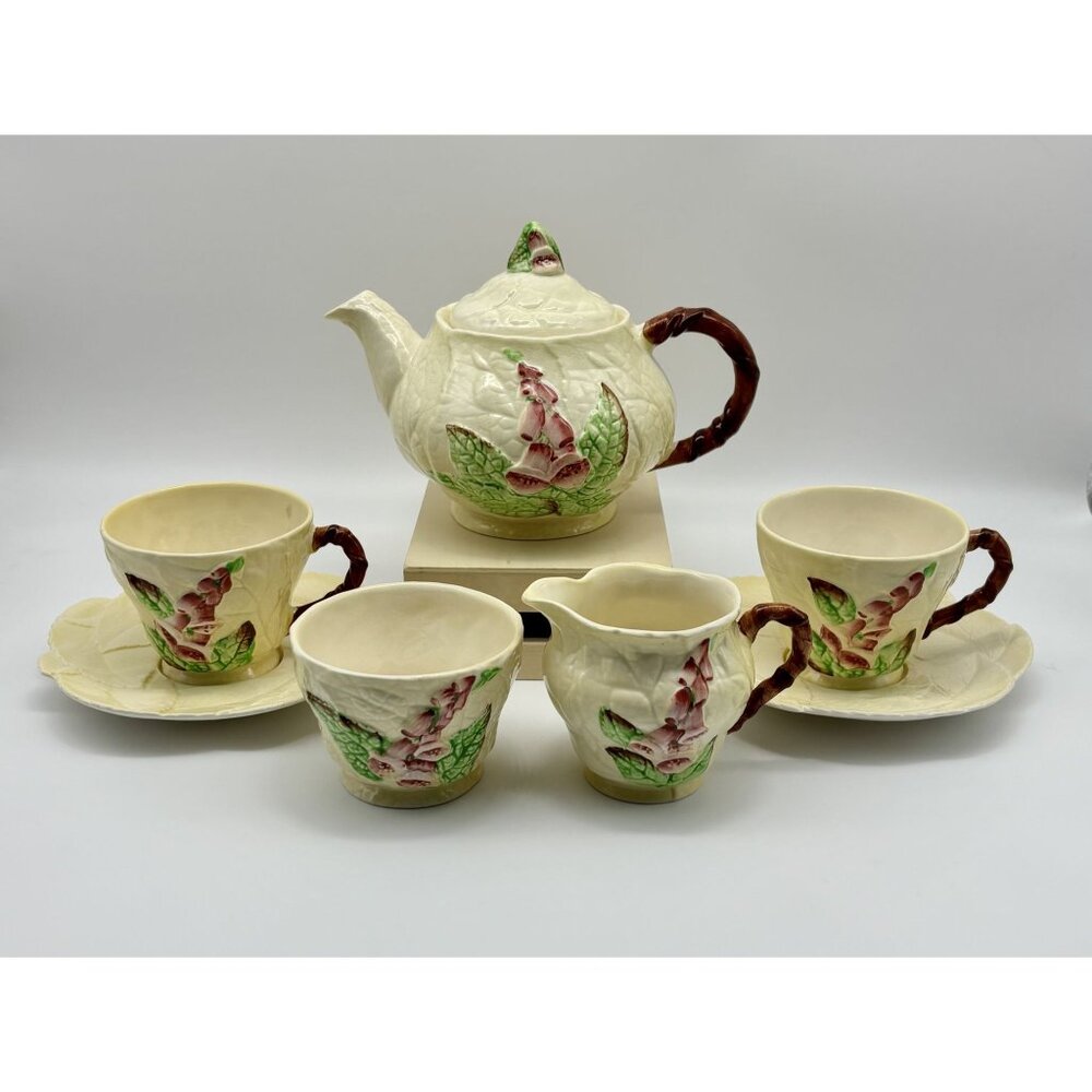 Vintage Carlton Ware Australian Design Foxglove Pattern 8-Piece Tea Set For Two~